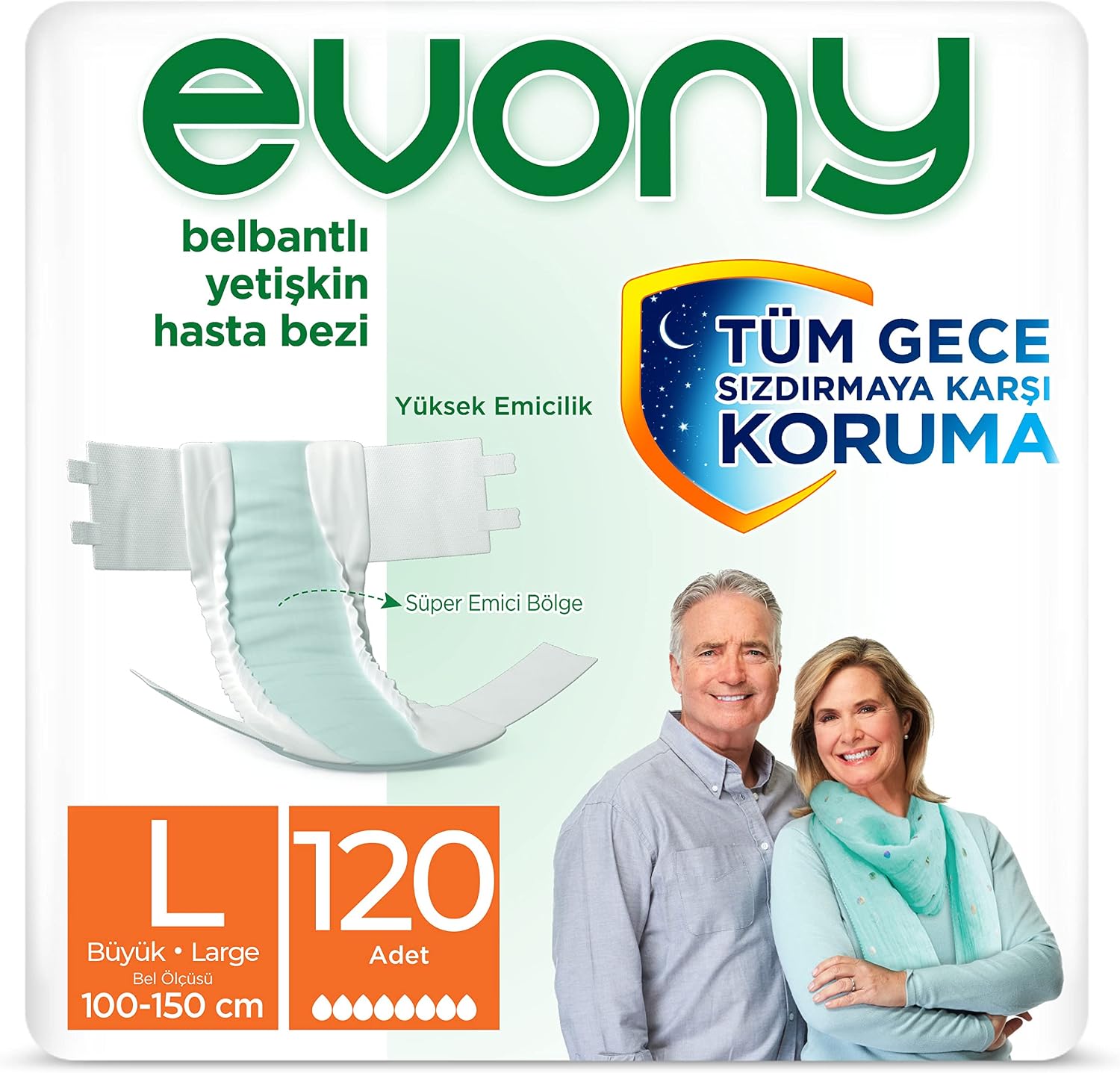 EVONY YETİŞKİN HASTA BEZİ LARGE 120 ADET
