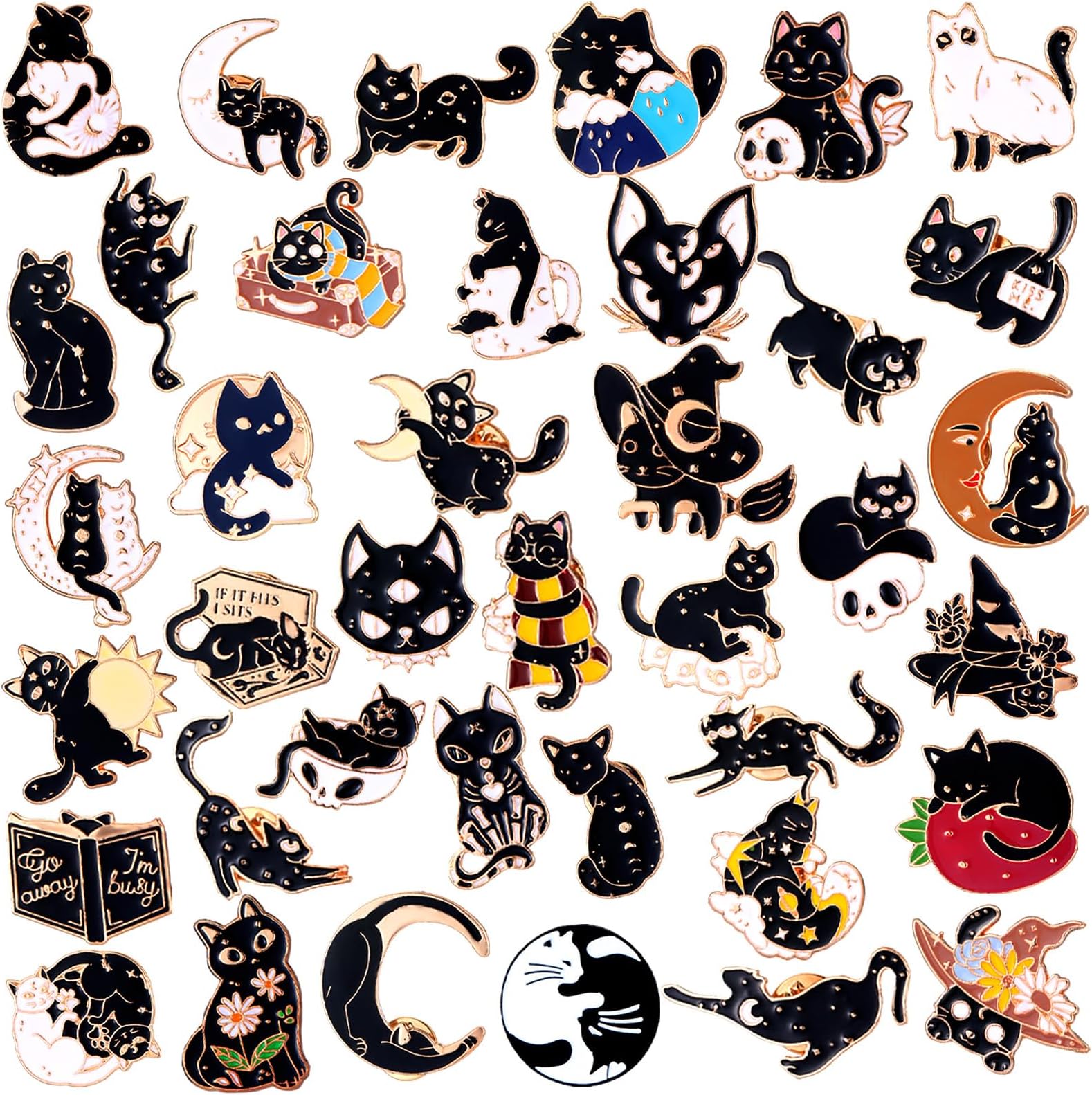 Ceenna 100 Pcs Enamel Pins Bulk Lapel Pins Brooches Decoration Gift for Backpack Clothes Women Badge Jewelry