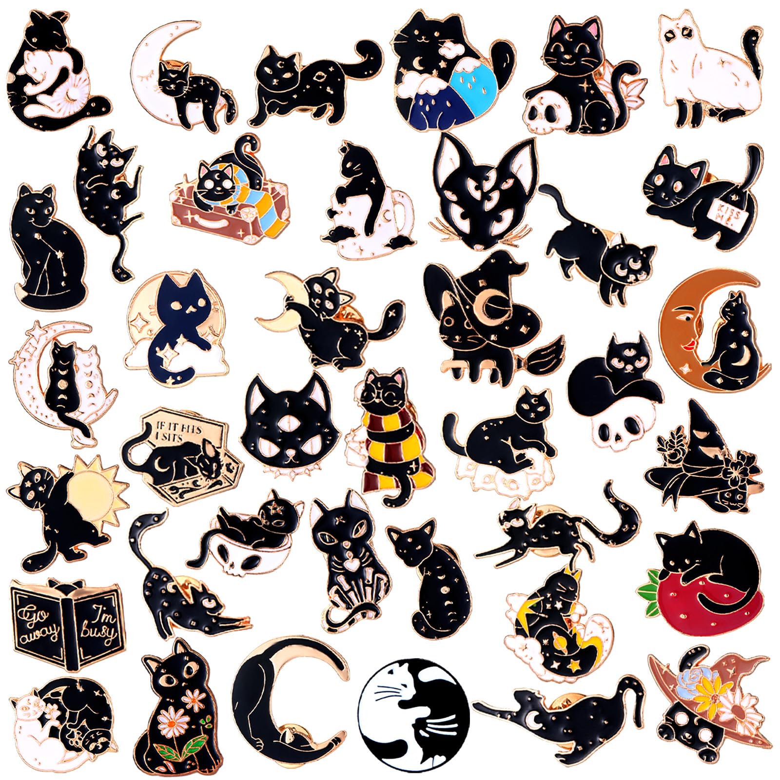 Ceenna 100 Pcs Enamel Pins Bulk Lapel Pins Brooches Decoration Gift for Backpack Clothes Women Badge Jewelry