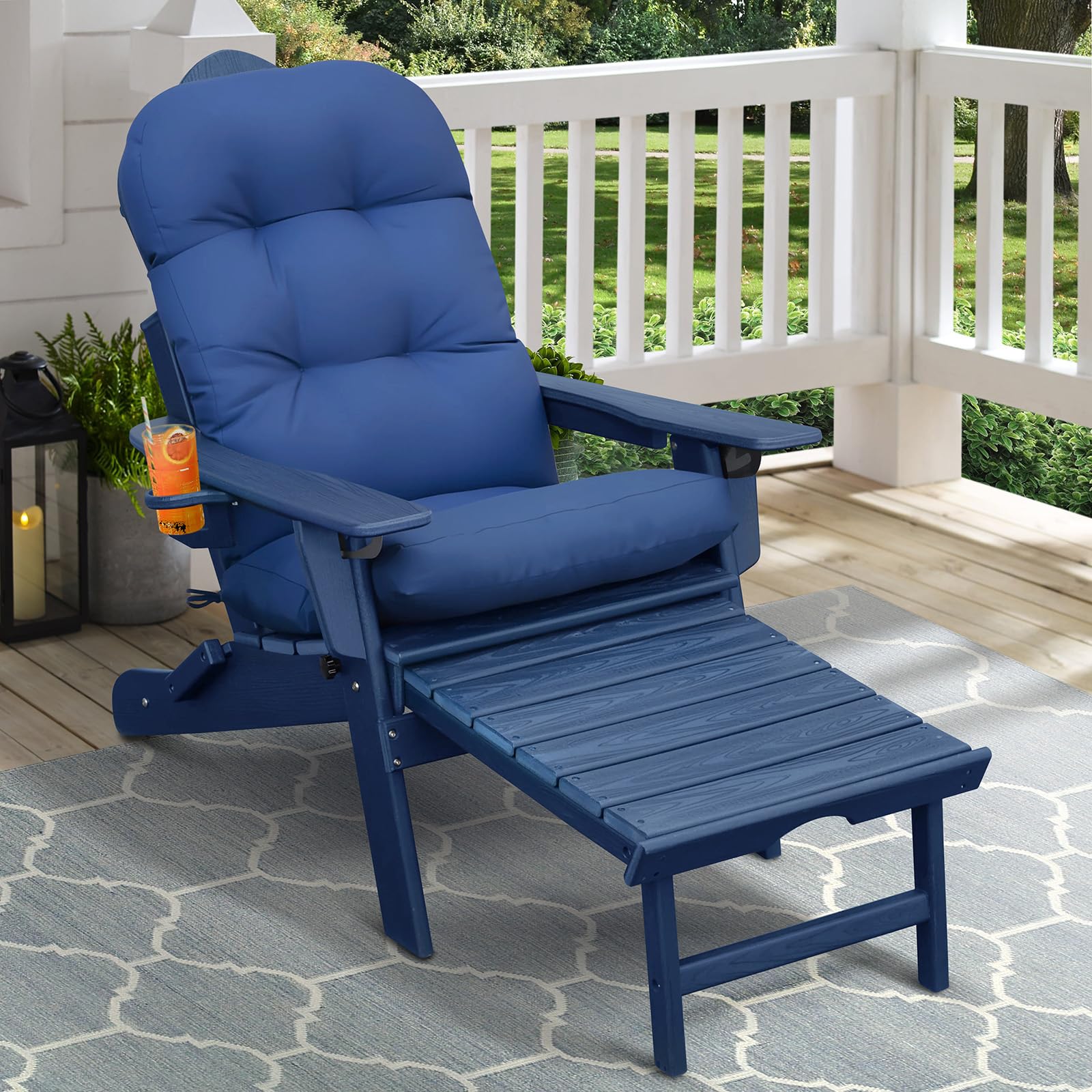 Adirondack Chair Skypatio Cushions Set Of 2 - 4 Inch Thick Waterproof  Outdoor Cushions, Navy Blue Waterproof Outdoor Patio Cushions Navy Blue Set, image size:1600x1600