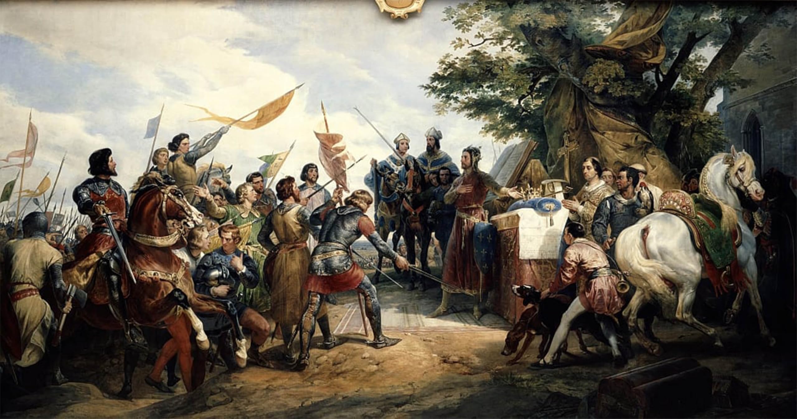 POSTERIIk Famous Modern Artwork Art Mural Battle of Bouvines July by Emile Jean Horace Vernet Oil Paintings Pictures for Home Decor 60x90cm