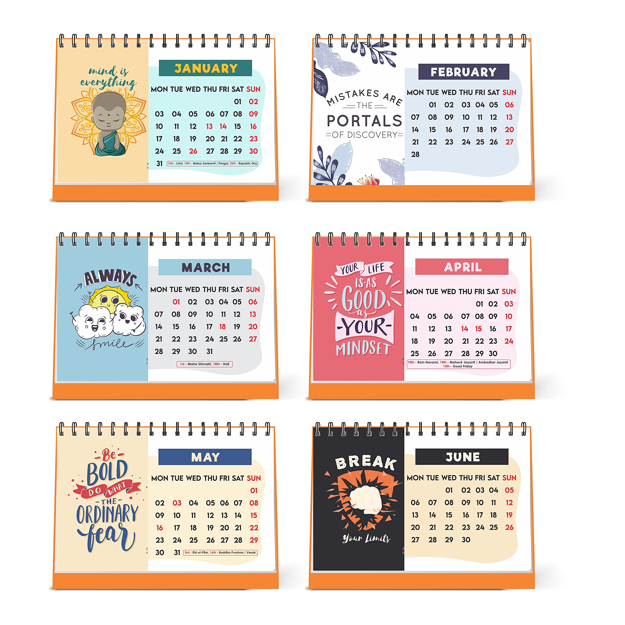 Buy ESCAPER Mind is Everything Designer Calendar 2022 Desk Motivational