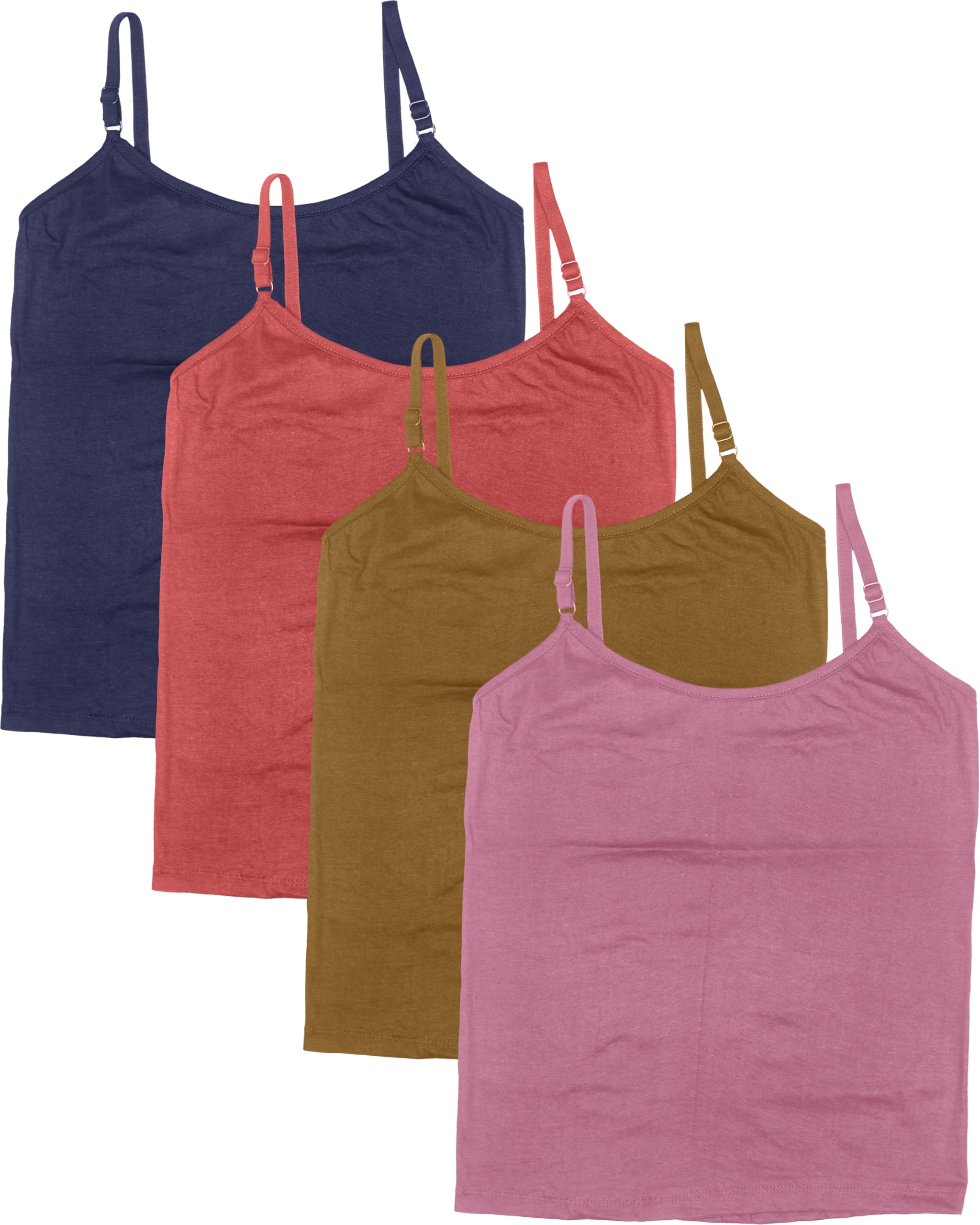 Cotton Long Slip & Camisole for Girls,Combo Pack of 4