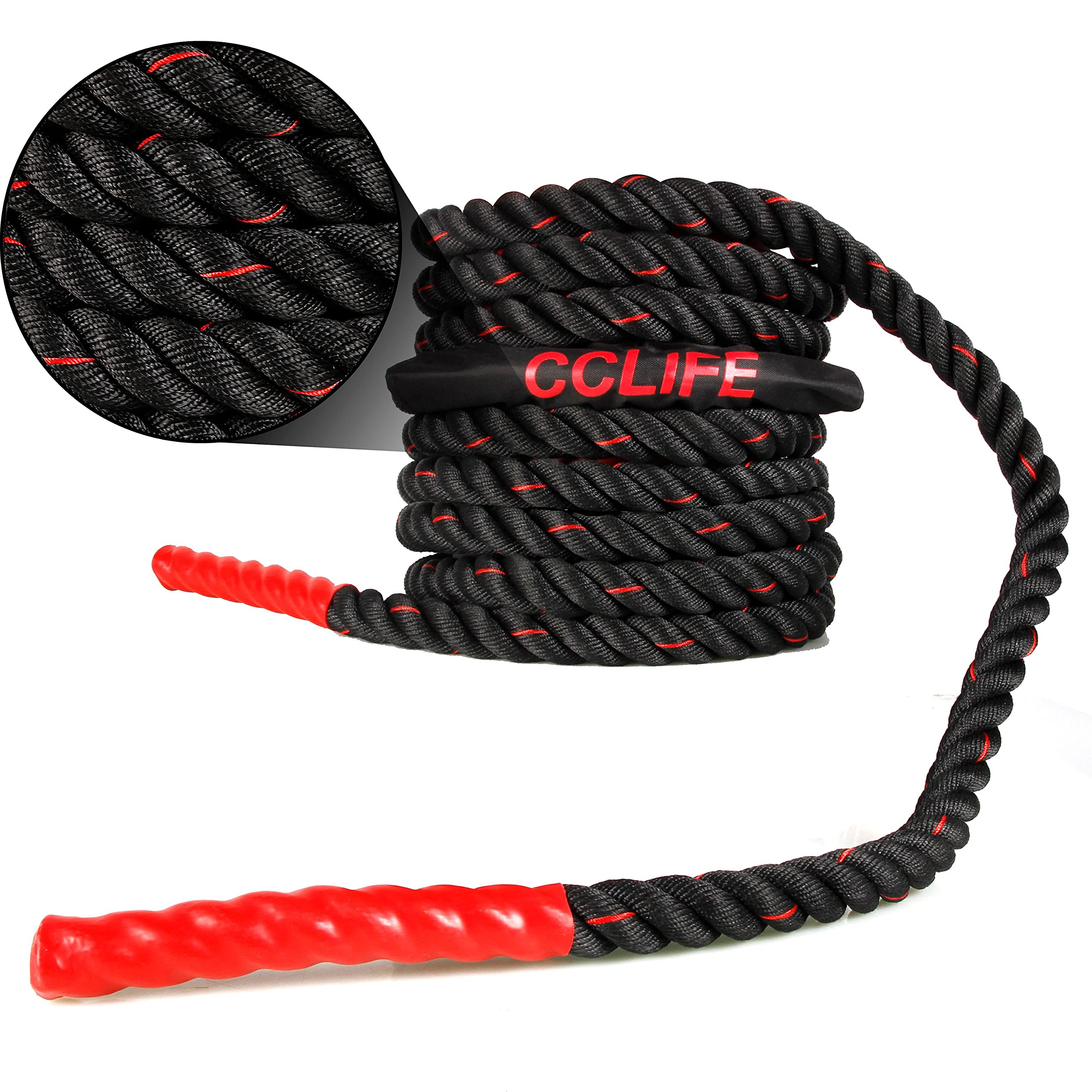 CCLIFE Battle Ropes Schlachtseil 9m 12m 15m Ø38mm Fitnesse Sport Tau Trainingsseil Fitnessseil Sportseil Battle Rope für Fitnessstudio Muskelaufbau