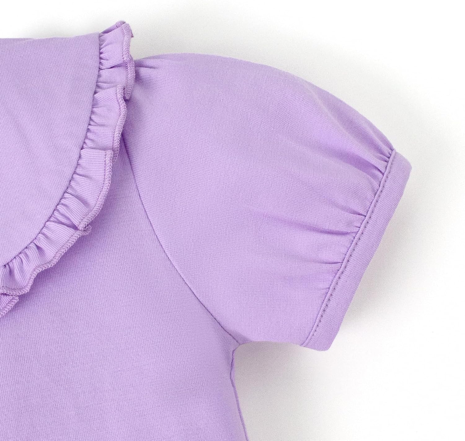 Magic Park 12M-14Y Toddler Short Sleeve T-Shirt Girls Ruffle Blouse Kids Solid Color Tee Casual Tops Holiday Clothes - Image 6