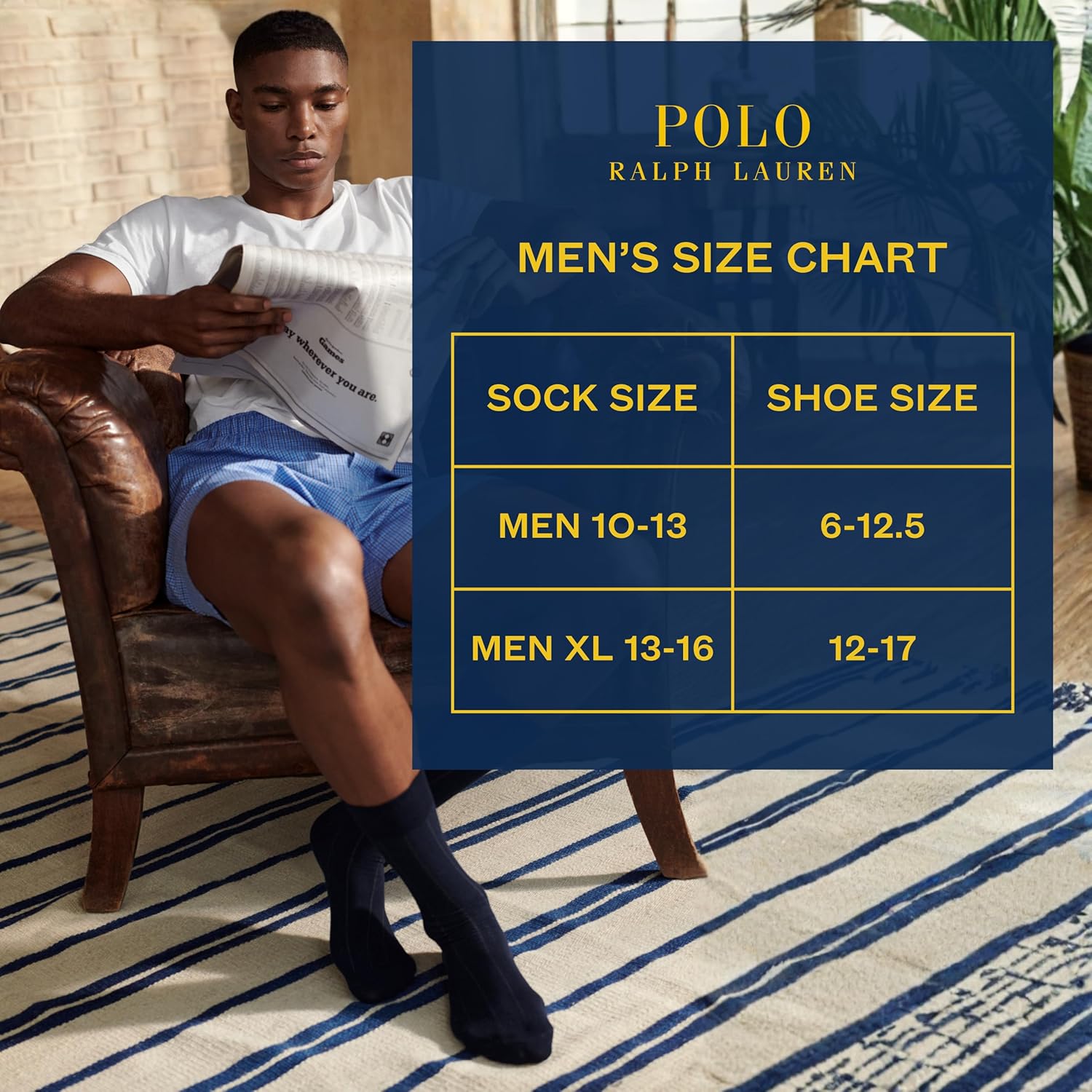 Polo Ralph Lauren Men's Super Soft Ribbed Dress Crew Socks (3-Pack)