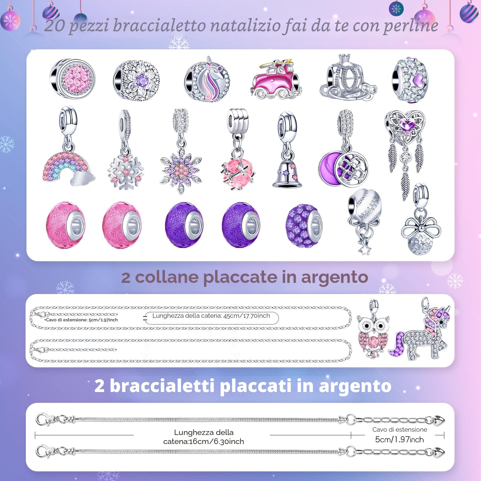 Hymarvo Calendario Avvento 2026 Bambina Gioielli, Calendario Avvento Bracciale Bambini Kinder Fai da Te, Calendari Avvento Braccialetti Collane Regalo Natale Ragazza 5 6 7 8 9 10 11 12 13 Anni
