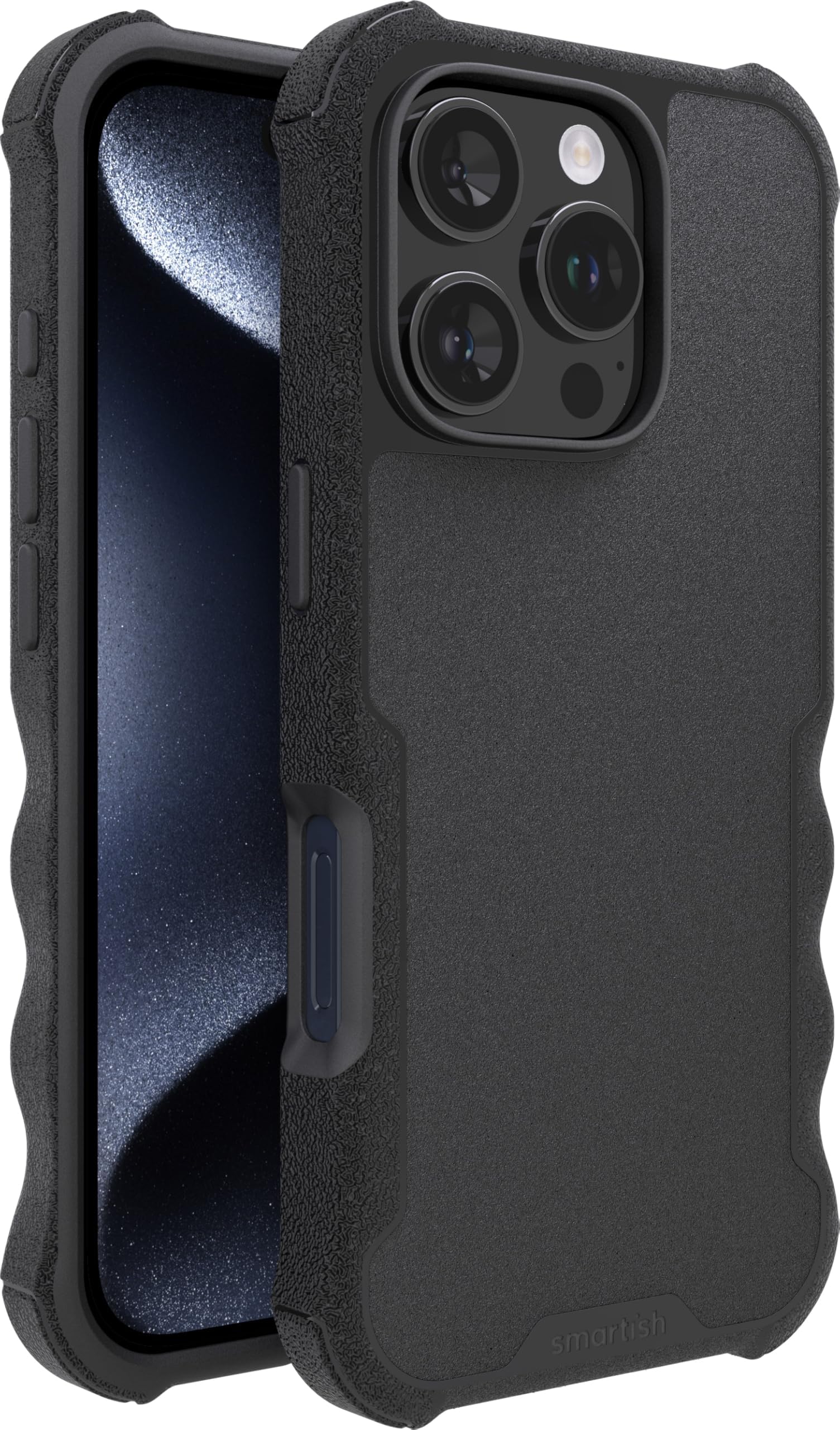 Smartish® iPhone 16 Pro Protective Magnetic Case - Gripzilla Compatible with MagSafe [Rugged + Tough] Heavy Duty Armor Slim Cover w/Drop Tested Protection for Apple iPhone 16 Pro - Black Tie Affair