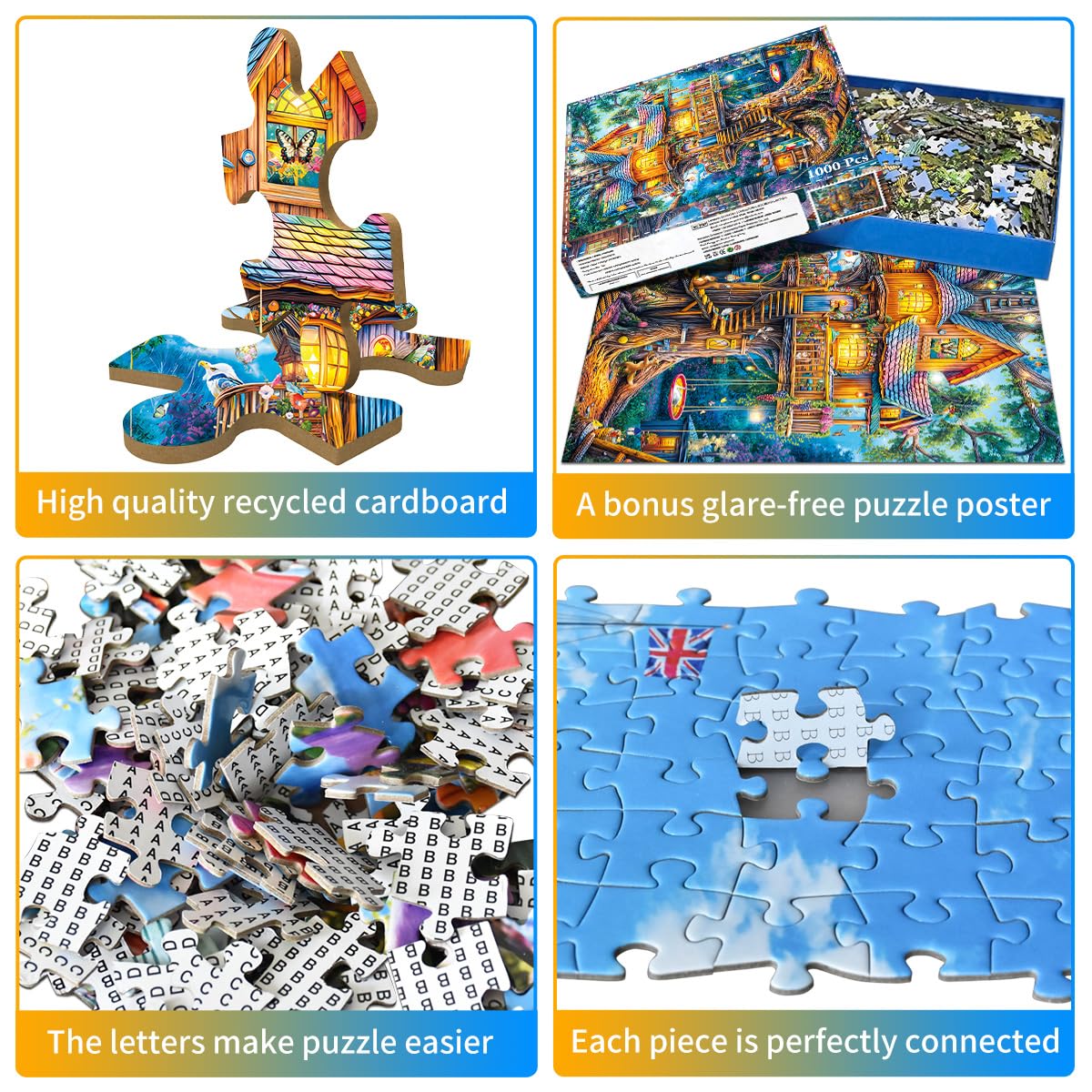 Puzzles 1000 Pieces for Adults jigsaw puzzles for adults-Fantasy Treehouse-1000 Piece Puzzle Classic Educational Games Beautiful Decoration Puzzle - Image 3