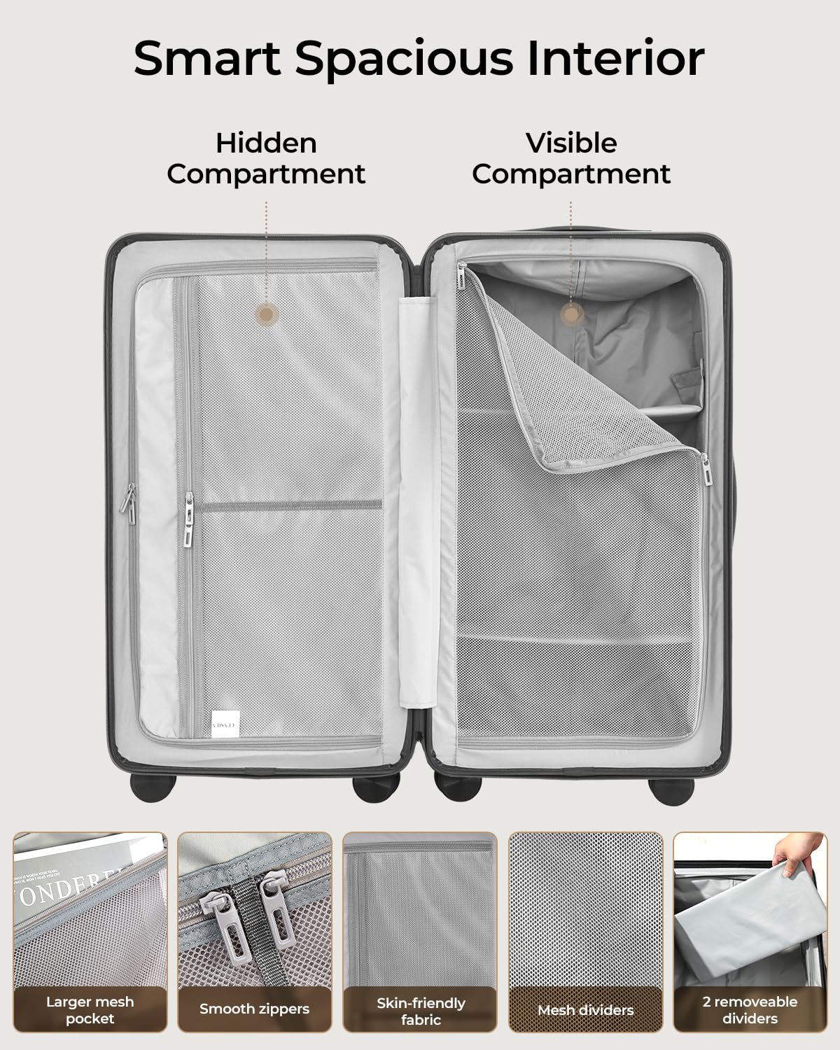 Trunk Luggage, 28 Inch Checked Luggage with Spinner Wheels, Lightweight PC Hard Shell Large Suitcase with TSA Lock, Removable Dividers (Black, 1PC)