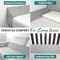 Vista 7 de Almohada de cuña triangular para espacio de cabecero (0-8 pulgadas), llena el espacio entre el colchón y la cabecera, relleno de huecos de cama