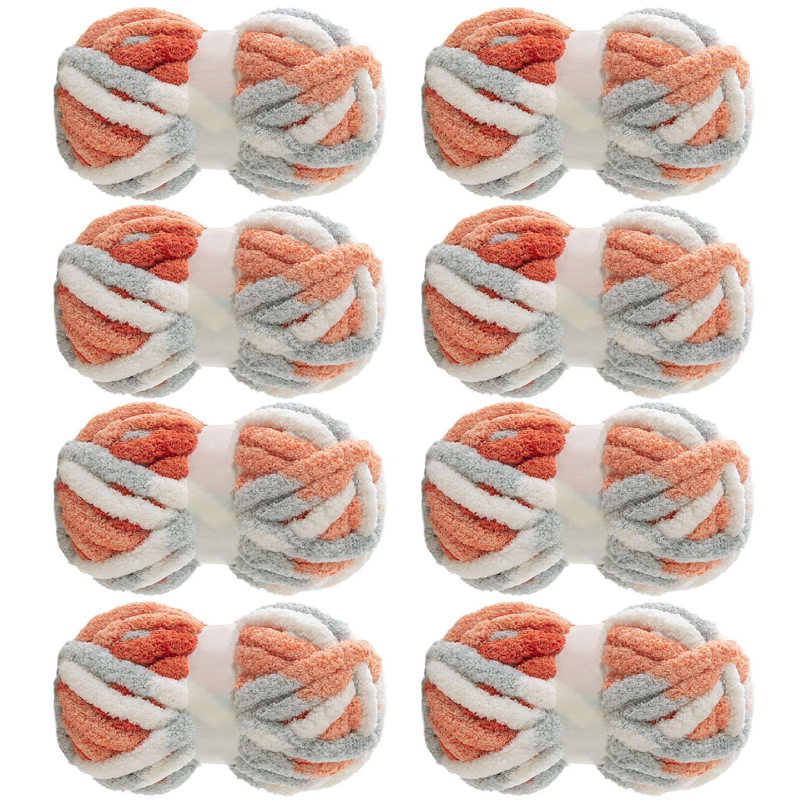 MABOZOO Tie Dye Chunky Yarn for Crocheting 8 Pack