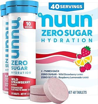 Nuun Zero Sugar Hydration Electrolyte Tablets, 4 Pack (40 Servings)