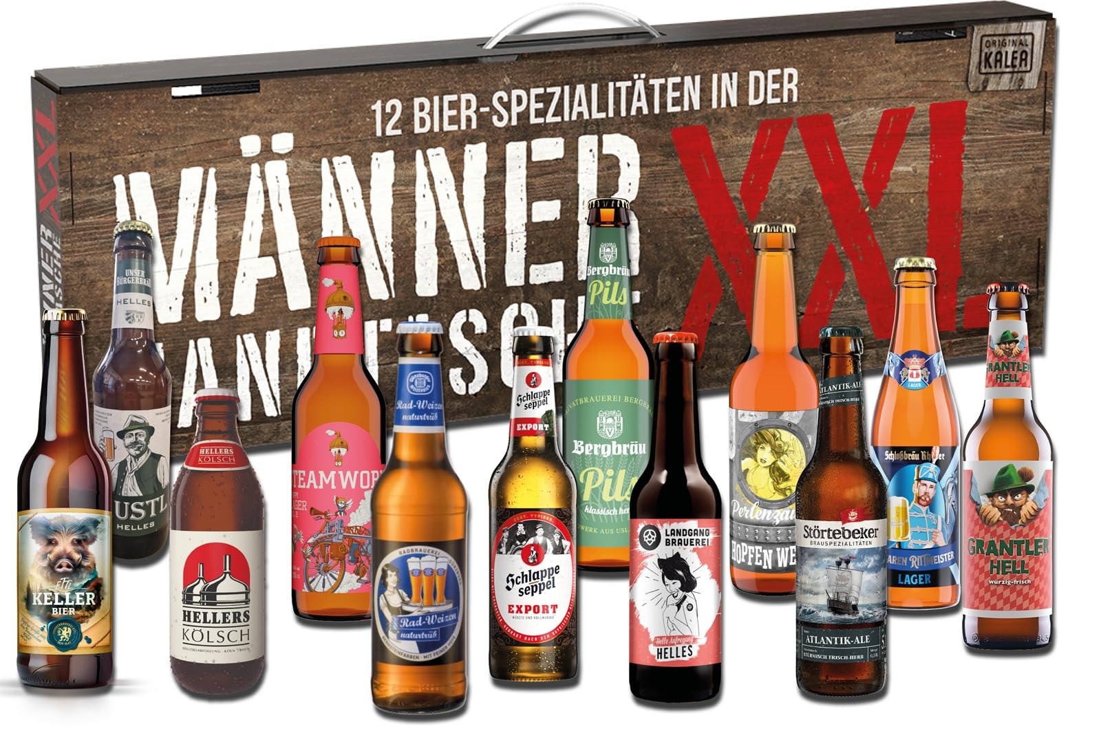 Kalea XXL Männerhandtasche 12 x 0,33l Bierspezialitäten Privatbrauereien Biergeschenke