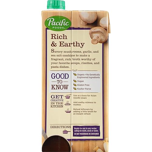 Miniatura 2 de Pacific Foods Caldo de hongos orgánicos, caja de 32 onzas (paquete de 2)
