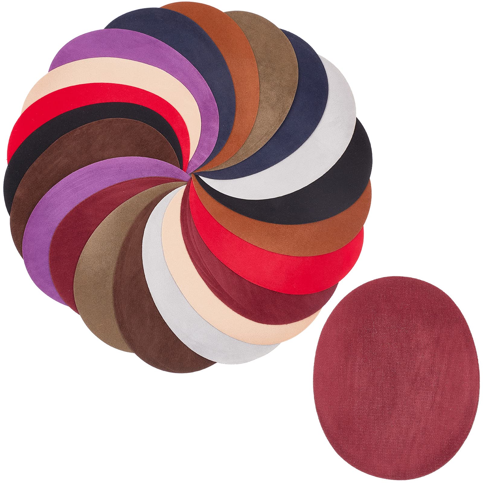 GORGECRAFT 20 pz 10 colori Toppe Sui Gomiti 14x11 cm Ginocchiere Ovali Panno Stirare e Cucire Toppe di Riparazione Applique per Camicia Jeans Giacca Maglioni Tessuto Abbigliamento Abbellimenti