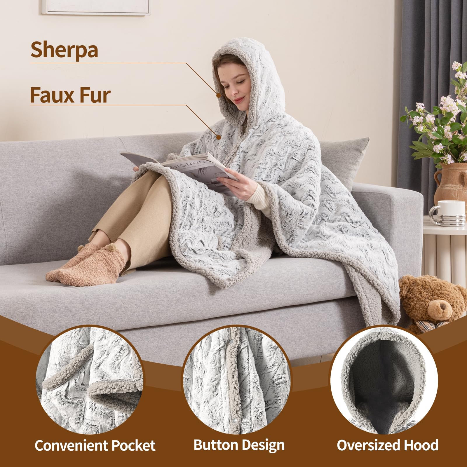 Fleece Aldi Hooded Blanket The Comfy Original Wearable Blanket