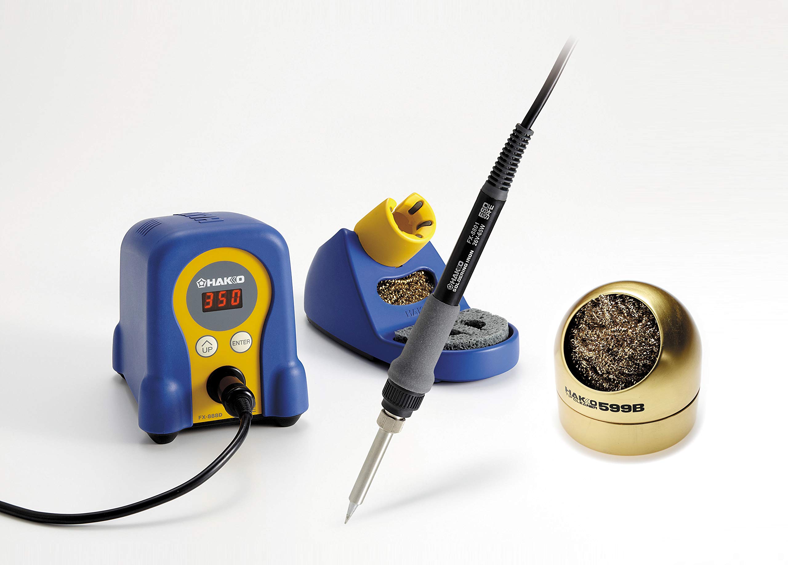 Hakko FX888D-23BY Soldering Station with 599B-02 Waterless Tip Cleaner