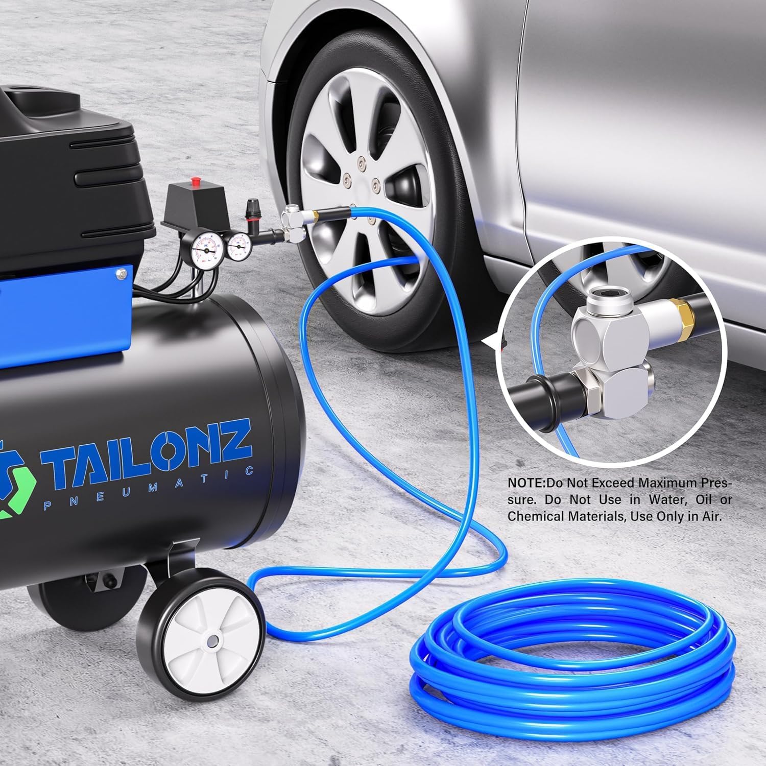TAILONZ PNEUMATIC 2Pcs 1/4 Inch Air Tool Swivel Fitting 360 Degree Swivel Air Hose Connector Industrial Swivel Portable Air Tool Adapter - Image 3