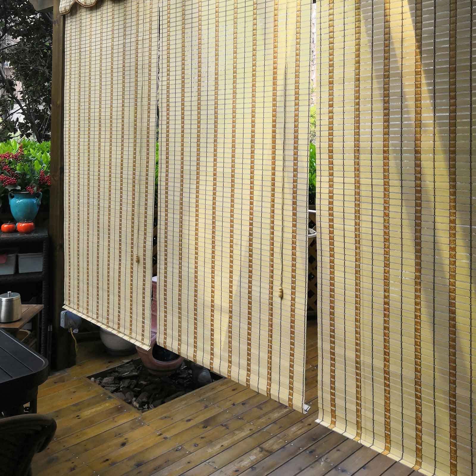Store Bambou Exterieur Intérieur PVC Imperméables/Résistants Aux Intempéries, Store Enrouleur Roseau, Rideaux en Roseau, 90% Occultants, Anti-UV, Faciles à Installer (Size : W100xH160cm)