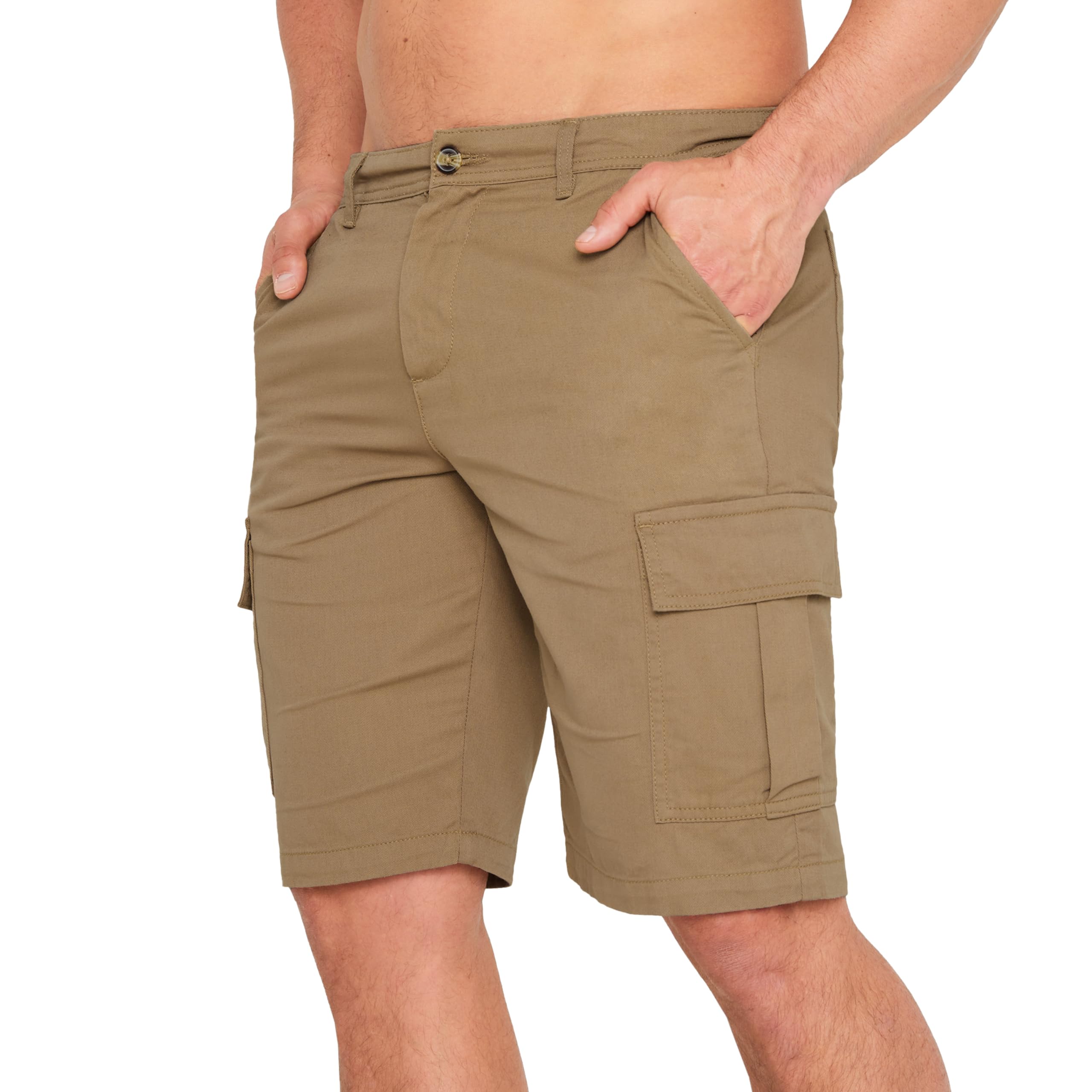 Citycomfort Men's Beige Shorts Lightweight Combat Cargo Shorts With Pockets Breathable Cotton Summer For Work Casual Holiday (, 3XL)