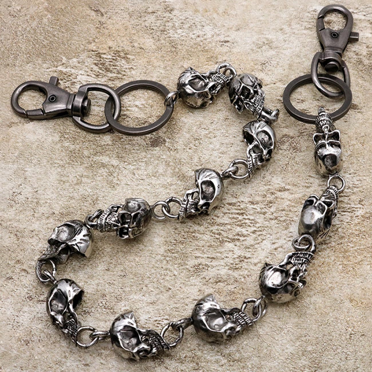 BOMPOW Pants Chain Skull Chains Biker Jean Pocket Chain Unisex Trouser Chain Wallet Chain Key Chain for Men Hip Hop Emo Clothing Accessories