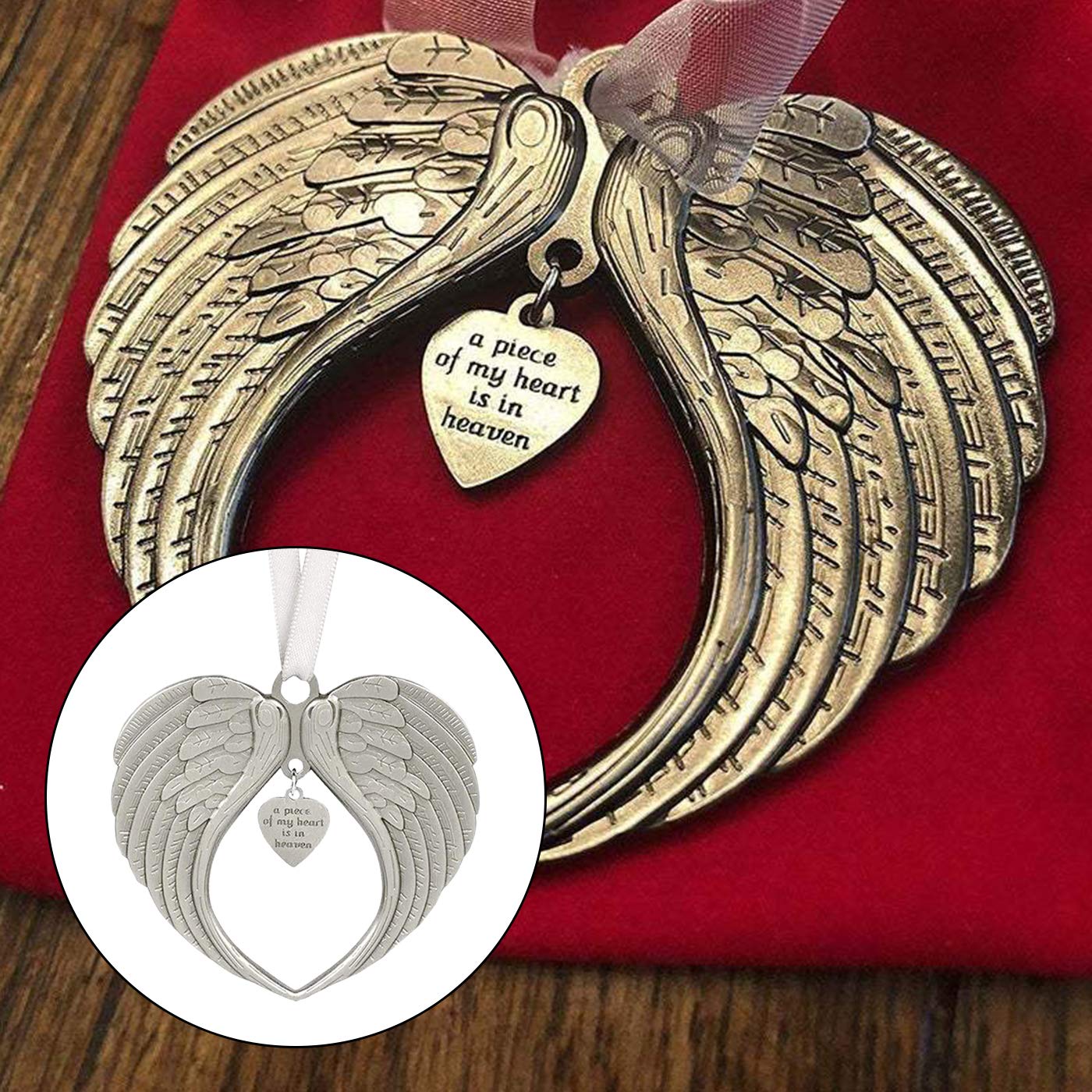 AIXITONG 3 Pcs Angel Wings Memorial Ornament Hanging Bauble Stylish Tree Hanging Pendants for Tree in Our Memory Hanging Ornaments Home Decor Gifts - Image 4