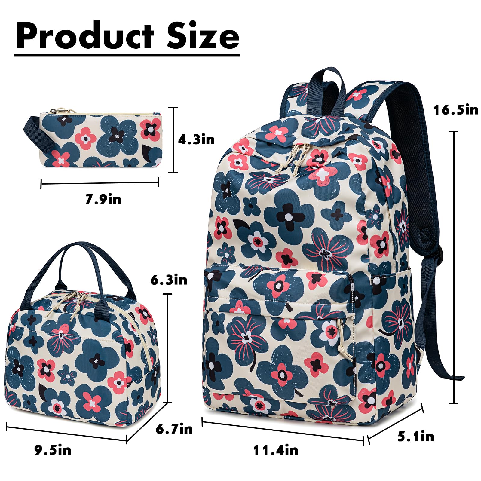 Snapklik.com : Bluboon Teen Girls School Backpack Kids Bookbag Set