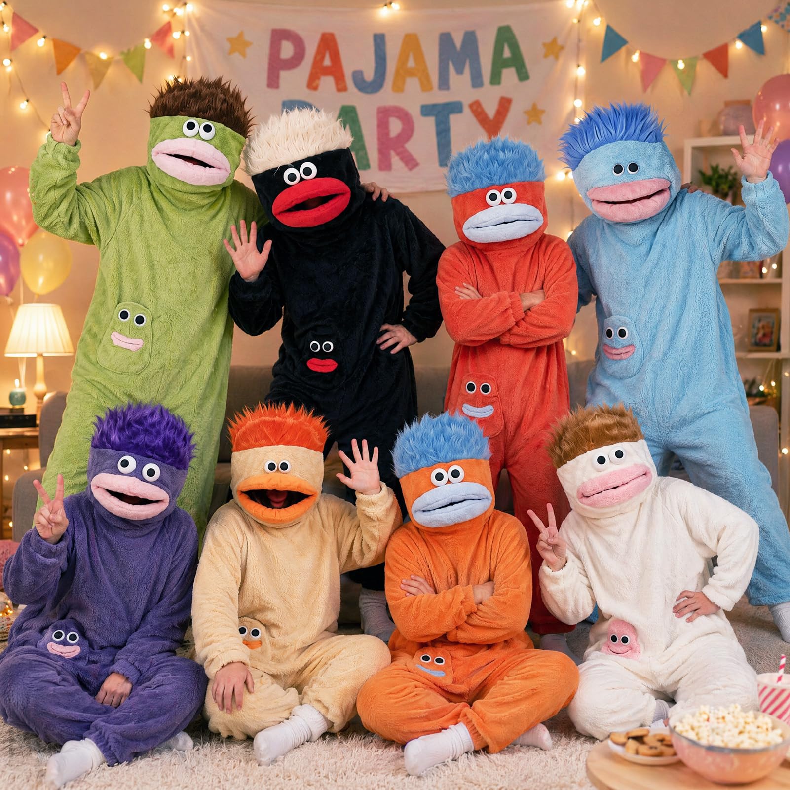 Formemory Big Mouth Monster Einteiler Damen,Silly Onesie Pyjama Erwachsene Plüsch Ganzkörper Pyjama Lustig Kostüm Outfit