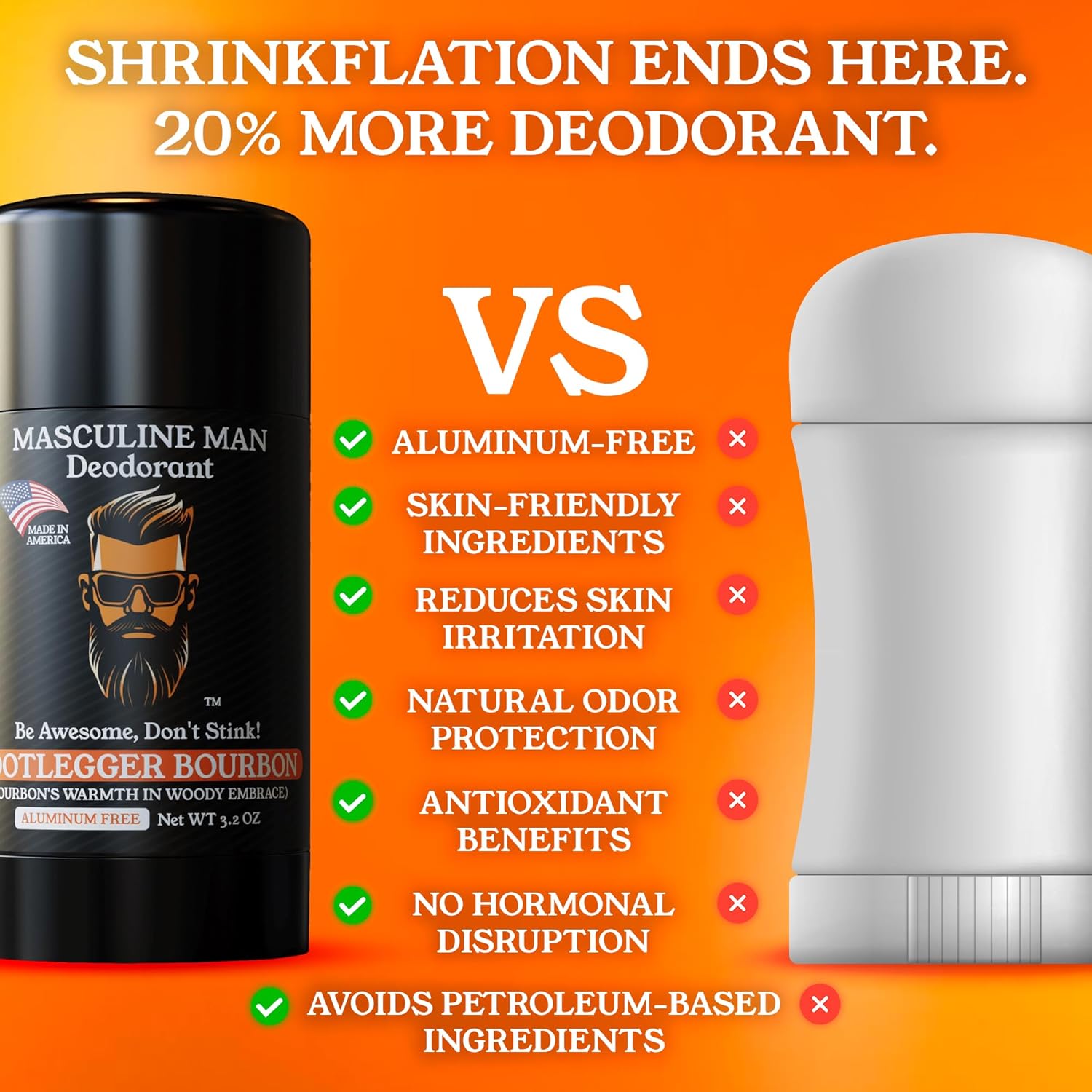 Deodorant for Men – Aluminum Free Men’s Natural Deodorant – Long-Lasting Fresh Warm Bourbon & Woody Embrace Scent, Stain-Free, Made in USA, 3.2oz – Bootlegger Bourbon - Image 5