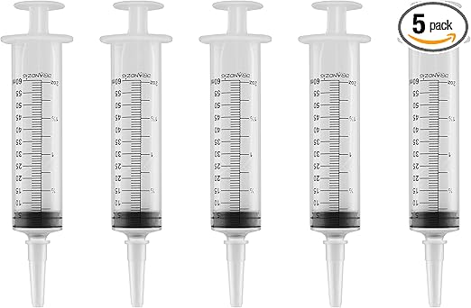 60ml Catheter Tip Syringe with Cover 5 Pieces by Brandzig – Sterile Disposable Medical Grade Syringe For Precise Medication Dispensing