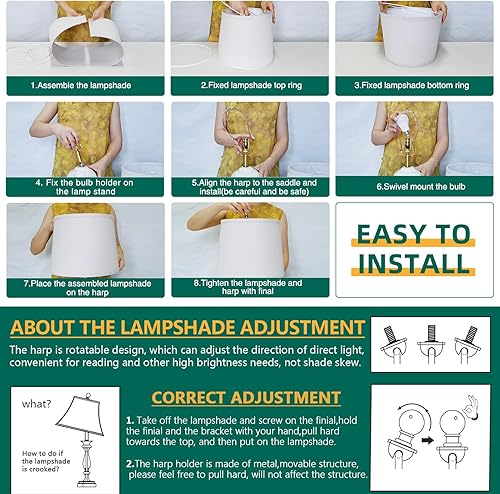 Miniatura 5 de Juego de 2 lámparas de mesa rústicas de cerámica de 21 pulgadas para sala de estar, dormitorio, lámparas vintage de mesita de noche para oficina,