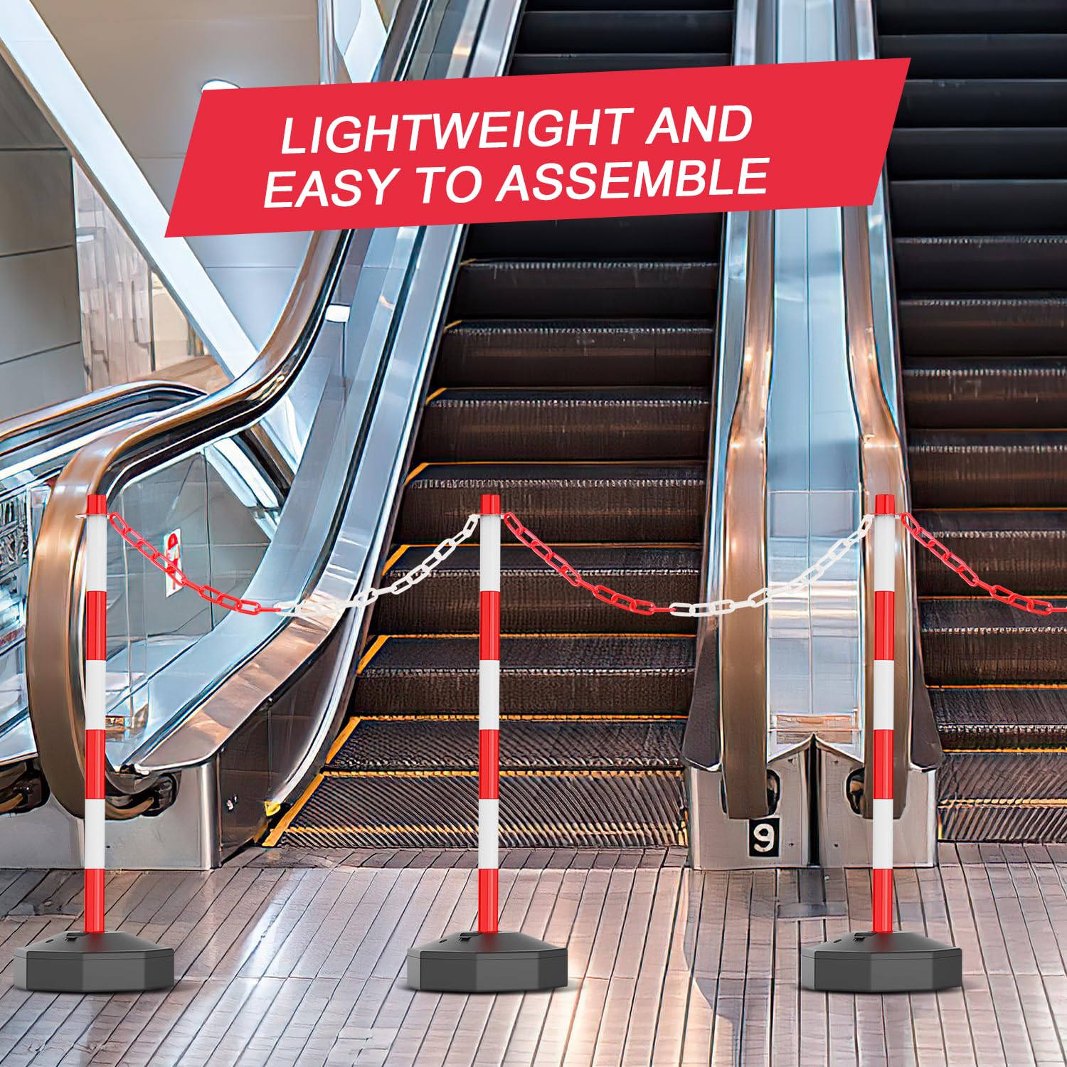 Chaîne Polyéthylène 1 Chaîne En Plastique, 6 Mm X 10 M, Chaîne D' Avertissement Ou De Signal Pour L'entretien De L'autoroute, Les Parkings, Les Zones Dangereuses, Noir Et Jaune Chaine En Plastique