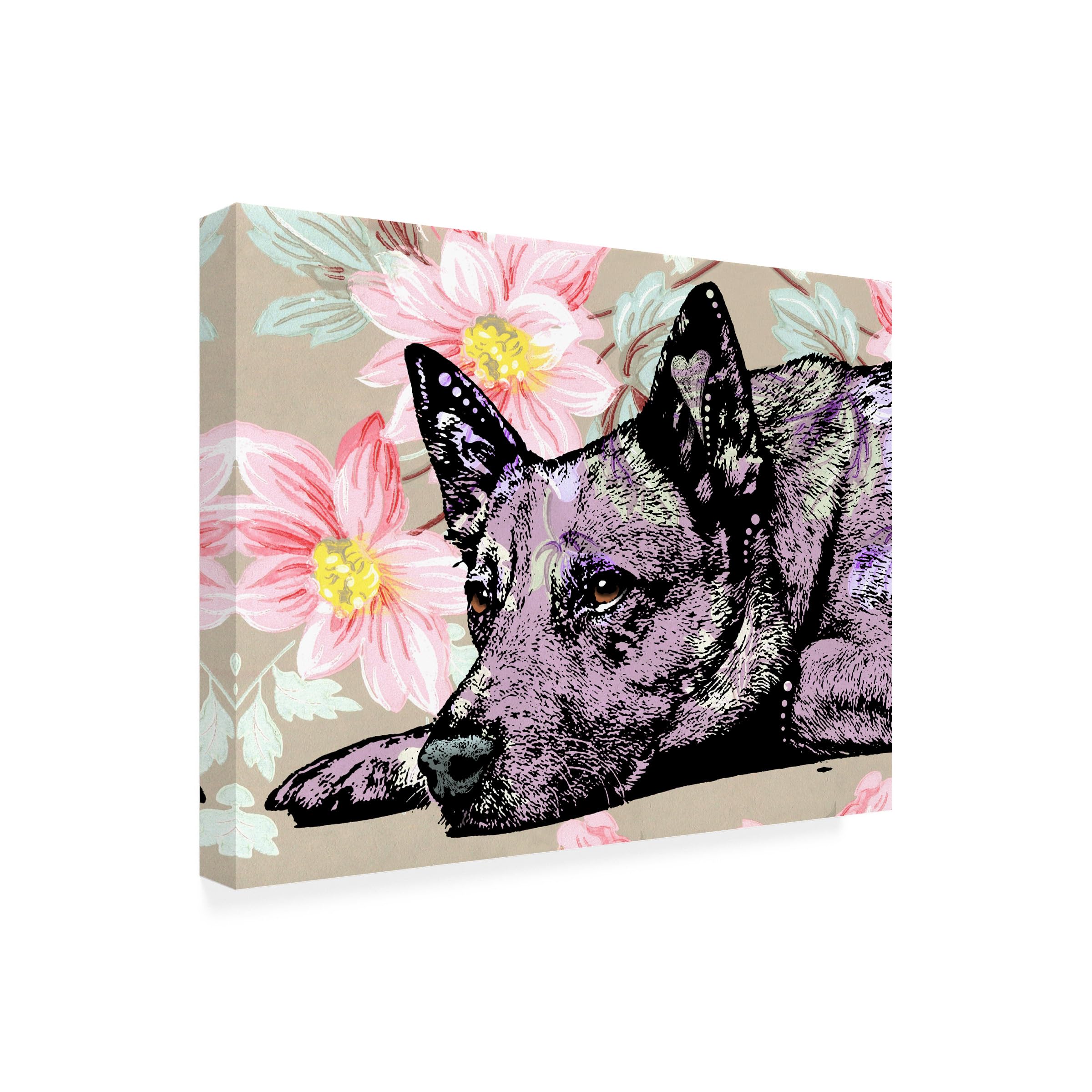 Wrapped Canvas Wall Art - Dean Russo The Lying Heeler Wall Art for Living Room Bedroom or Office