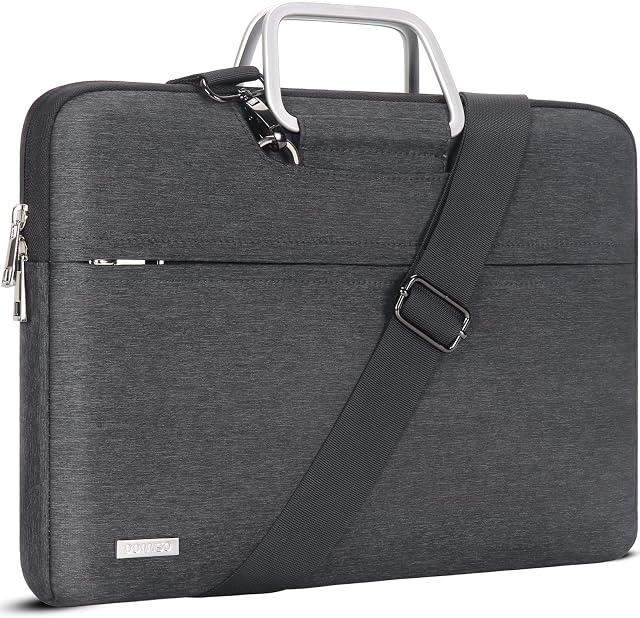 DOMISO Laptop Sleeve Case Messenger Shoulder Bag Shockproof Waterproof Briefcase for 13-13.3 Inch Laptops/APPLE MacBook Air & Pro / 13.3" Lenovo Yoga 720/13.3" ASUS with Handle,Dark Grey