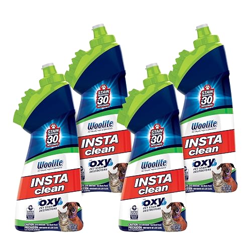 Bissell InstaClean Oxy Pet Spot and Stain Remover with Brush Head, 4 Pack