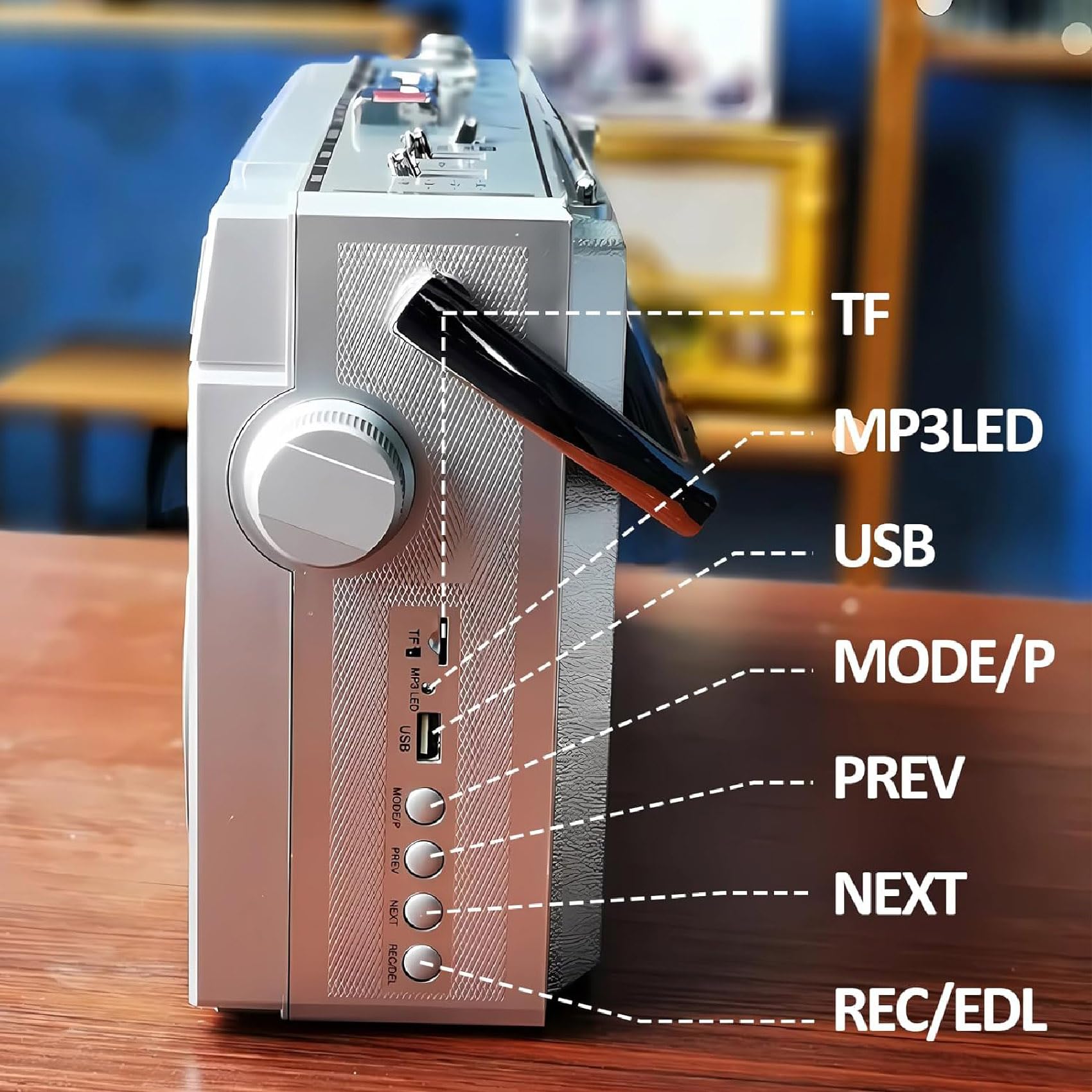 Registratore Portatile Per Cassette, Lettore CD, Boombox Bluetooth Retrò Anni '80 Con Radio AM/FM, Converte Cassette In USB/SD, Supporta Ingresso SD/USB, Per Viaggi In Famiglia
