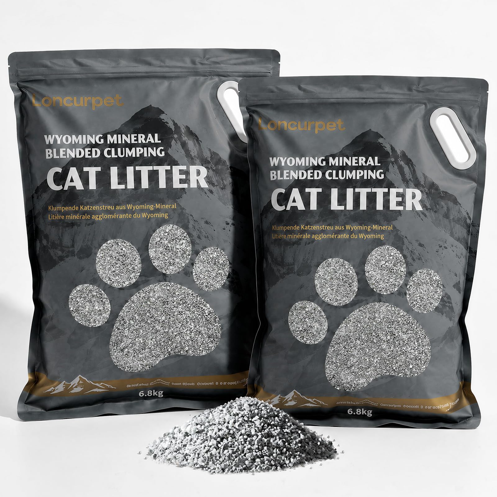 Loncurpet Long Lasting Clumping Cat Litter Unscented 13.6kg