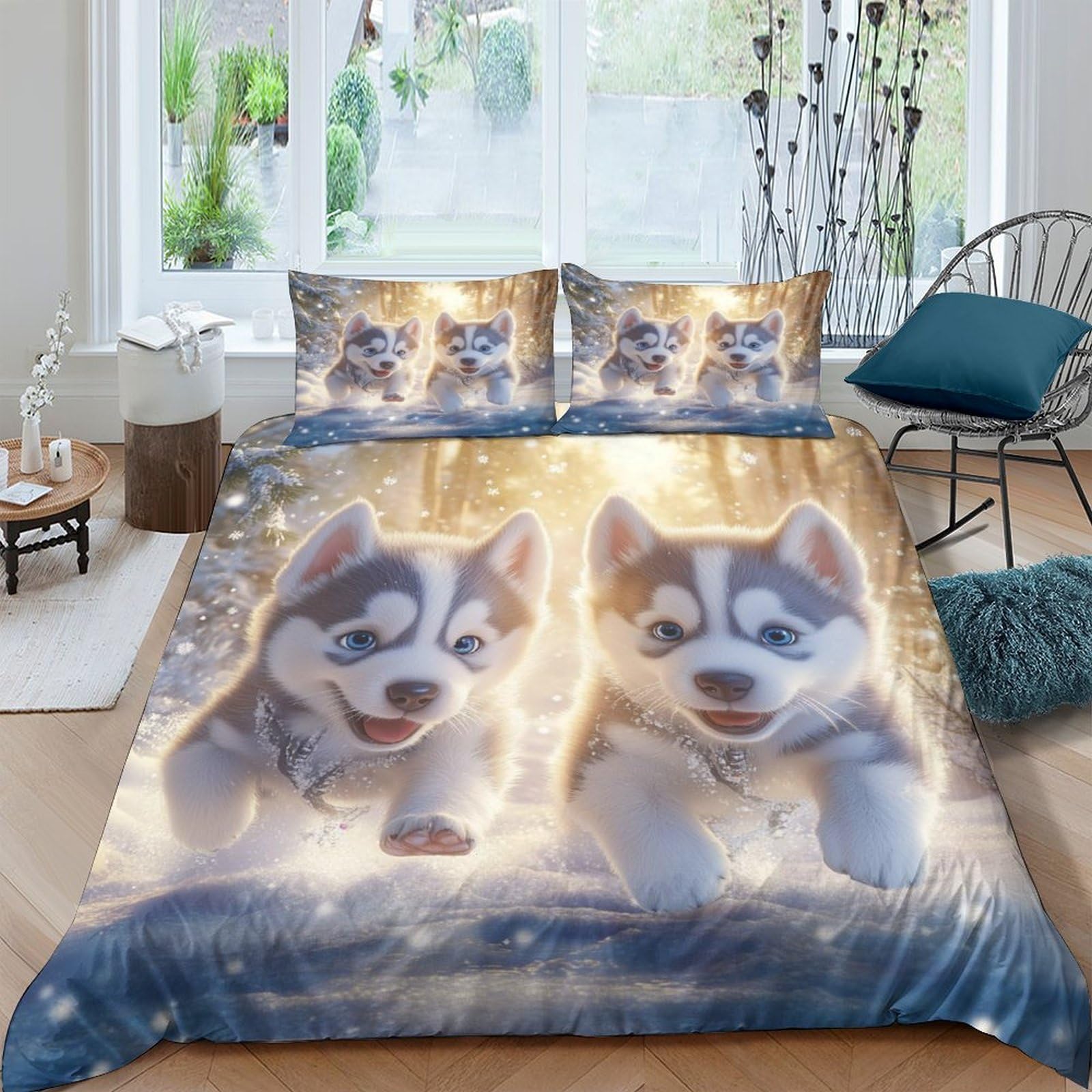Housse de couette Jésus 3D 140x200 microfibre pour lit simple