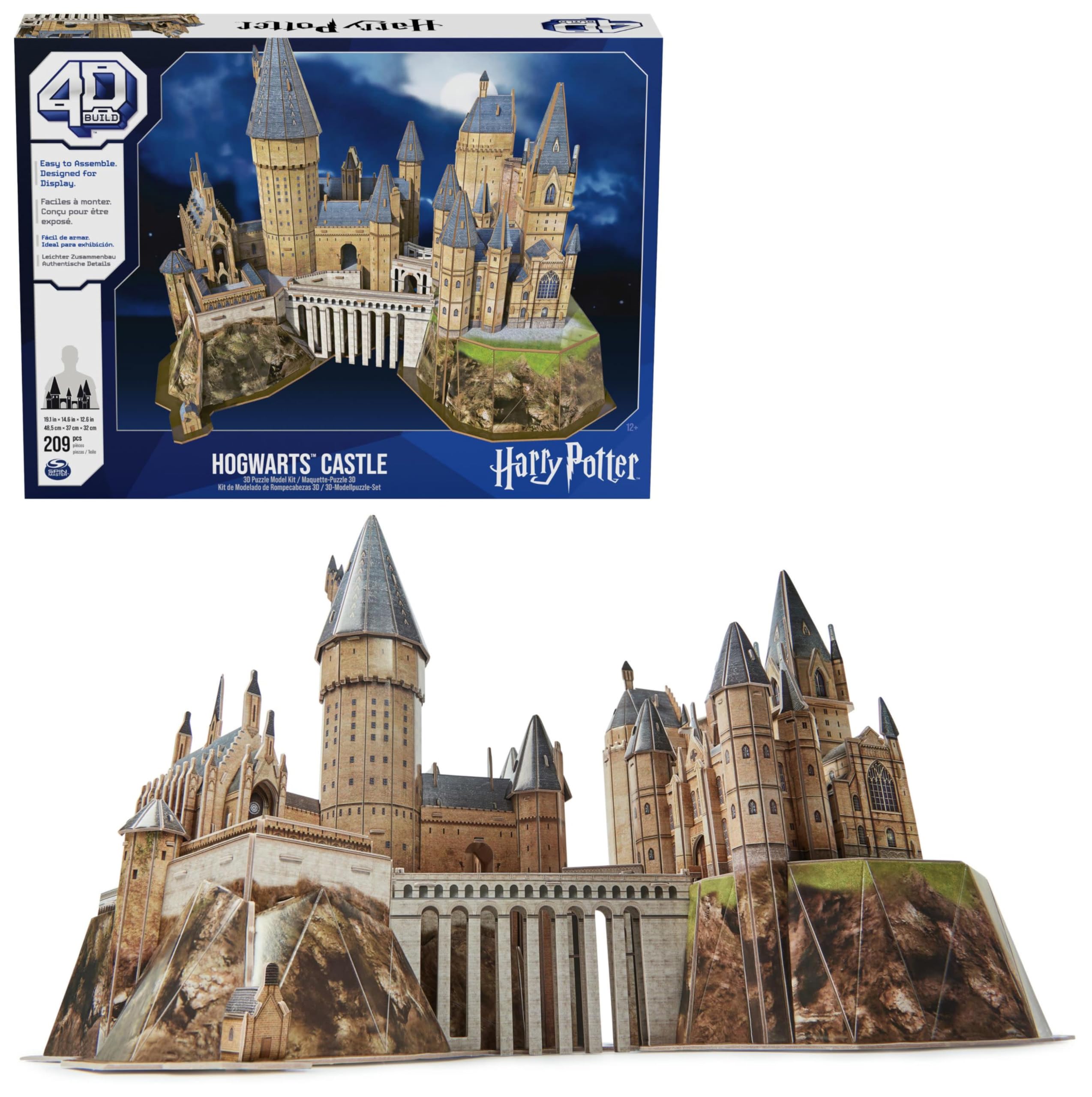 4D Build - Puzzle 3D Harry Potter Castillo Hogwarts - Rompecabezas 3D Juego Construcción - Puzzles para Adultos y Niños - Juegos de Mesa Niños 12 Años +