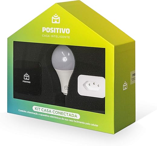 Kit Casa Conectada Positivo Casa Inteligente, 3 Itens (1x Smart Controle Universal, 1x Smart Plug Wi-Fi, 1x Smart Lâmpada Wi-Fi), Bivolt,...