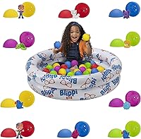 Vista 1 de Blippi Ball Pit Mystery Adventure, con pozo de bolas inflable portátil para interiores y exteriores, 35 bolas de plástico, 10 bolas sorpresa con 10
