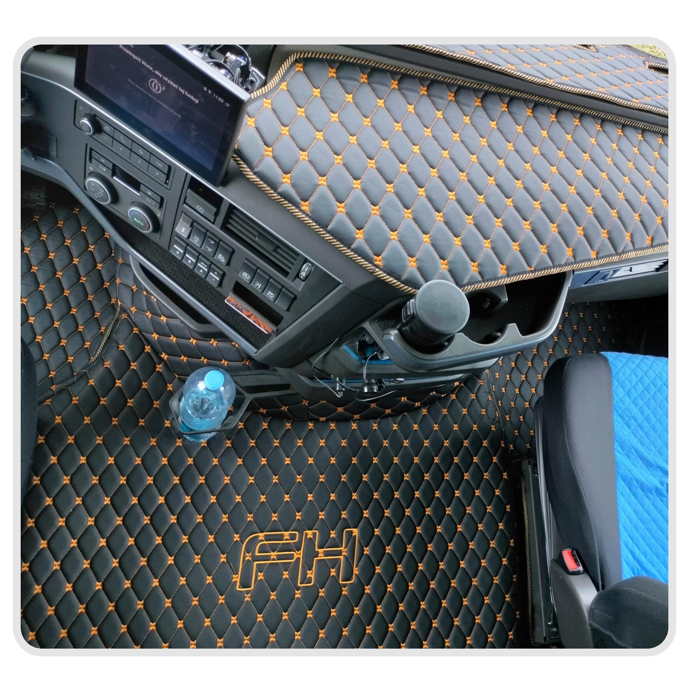 Tapis De Camion Volvo FH 2013+ Automatique - Siège Passager Marron Clair, Logo Brodé Exclusif