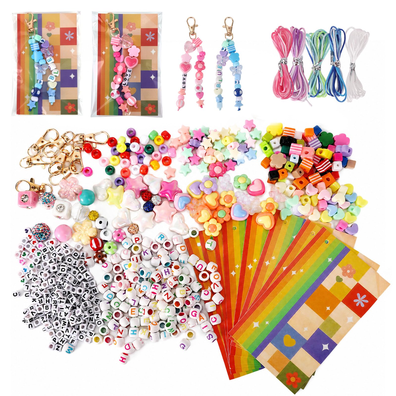 Gosknor 618uds Kit de Cuentas Acrílicas para Llaveros DIY de Charms