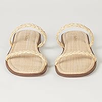 Vista 6 de The Drop Sandalias planas Paris con dos correas y punta cuadrada para mujer