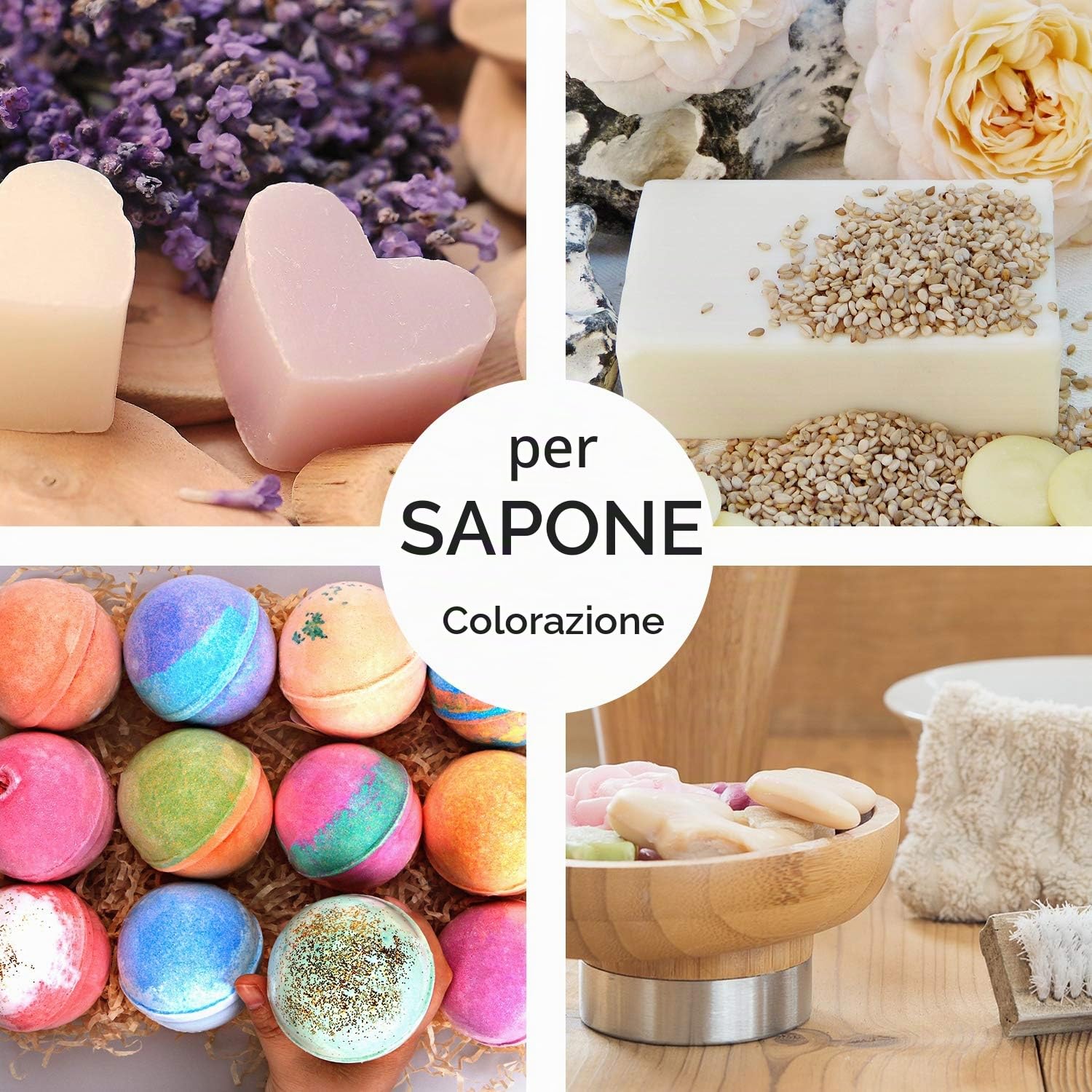 Pigmenti Coloranti Naturale, 5g*30 Colori Mica Polvere Colorante per Sapone, Slime, Resina Epossidica, Candele, Bomba da Bagno, Acqua, Cosmetici, Pittura, Feste