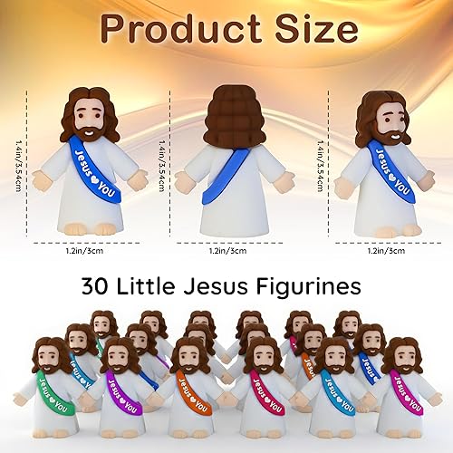 Miniatura 2 de 30PCS Little Jesus Figures, Mini Jesus Figurines in Bulk, Multicolor Tiny Jesus Figures, Miniature Figurines for Devotional or Sacramentals,