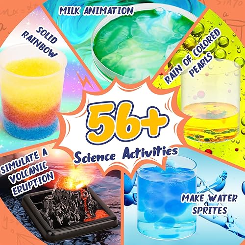 Miniatura 3 de Juego de 56 experimentos para niños, kits de experimentos científicos de laboratorio escolar, regalos educativos para niños y niñas, de 3 a 9 años,