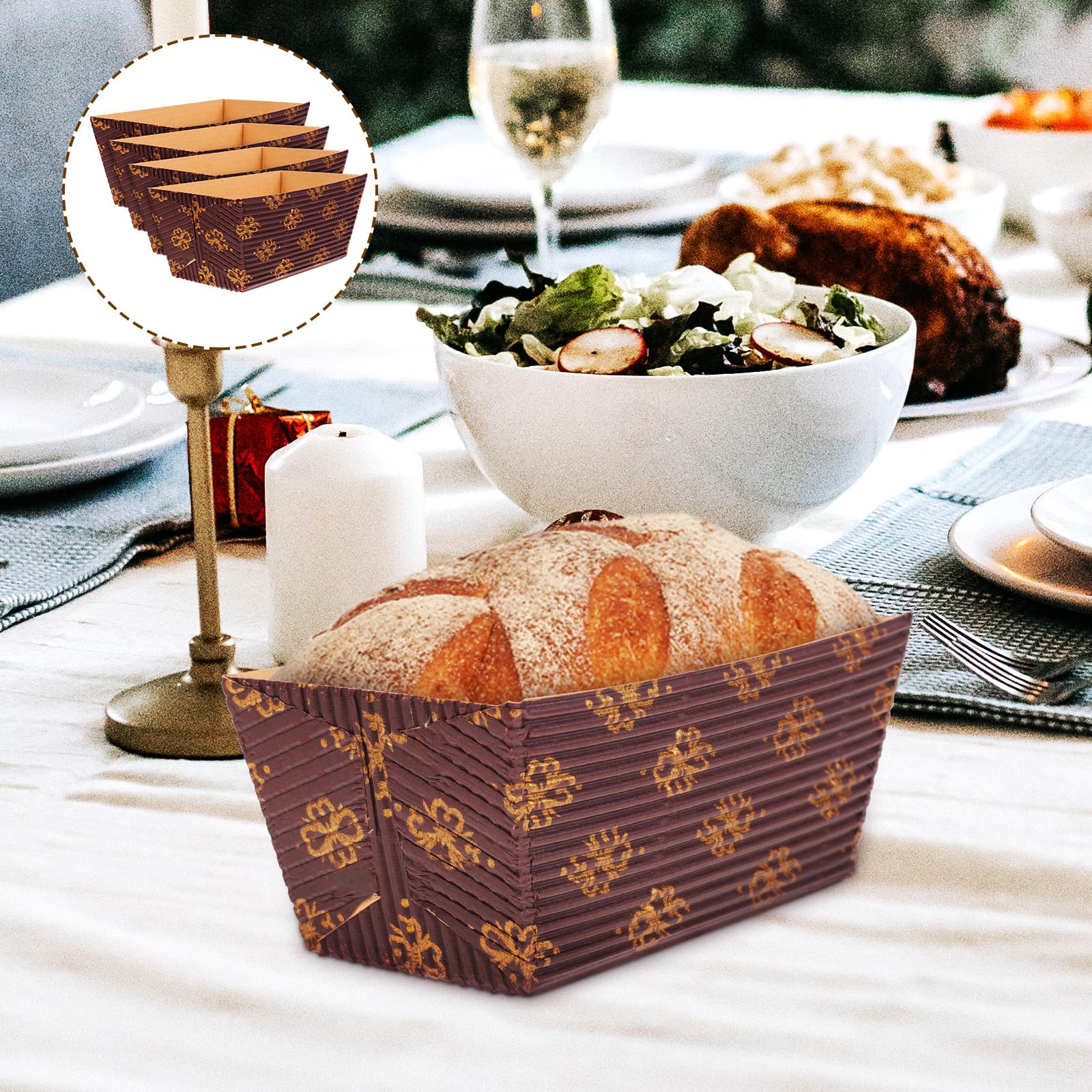 UPKOCH Lot de 25 Moules À Cake Jetables en Papier Résistants À La Chaleur 3.74X1.97X1.57 Pouces pour Cuisson Pain Gâteau Muffins Réceptions Cuisine