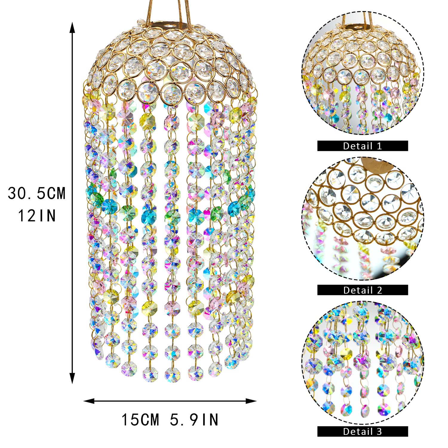 Lot De 4 Attrape-soleil En Cristal à Suspendre